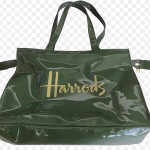Harrods Logo Green Tote Bag